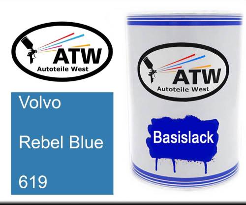 Volvo, Rebel Blue, 619: 500ml Lackdose, von ATW Autoteile West.